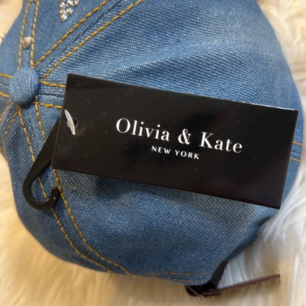 Olivia & Kate Denim Cap with Rhinestone Stars - Picture 5 of 6
